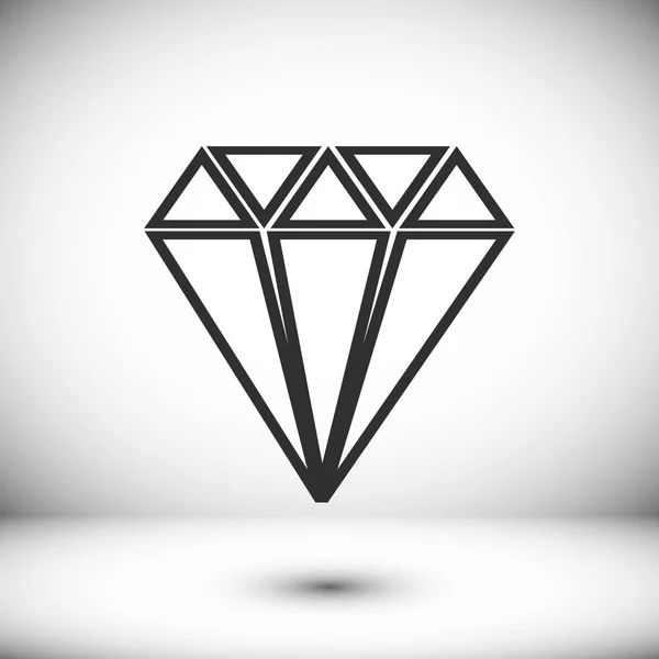 Ícone plano de diamante — Vetor de Stock