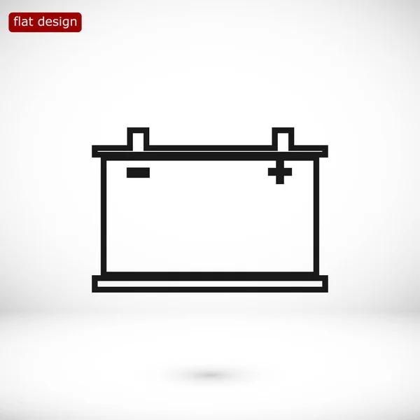 Batterij plat pictogram — Stockvector