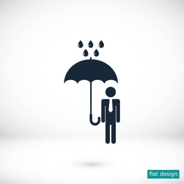 Şemsiye Düz Simgesi