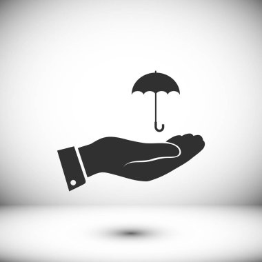 Şemsiye Düz Simgesi