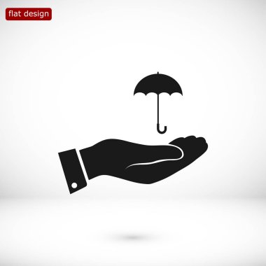 Şemsiye Düz Simgesi