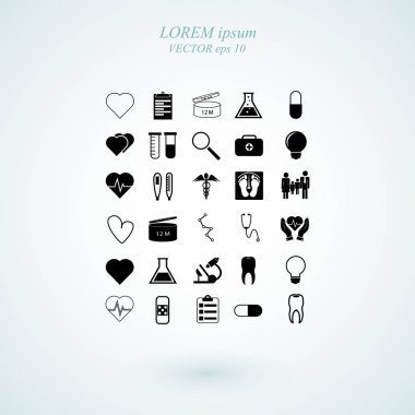 tıbbi simgeler ayarlandı.