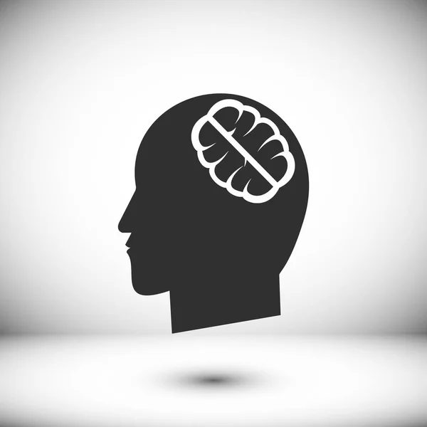 สมองไอคอนแบน — ภาพเวกเตอร์สต็อก
