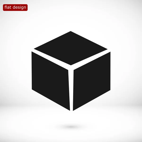 Icono plano cubo — Archivo Imágenes Vectoriales