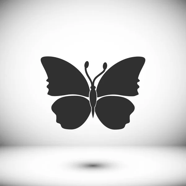Vlinder platte pictogram — Stockvector