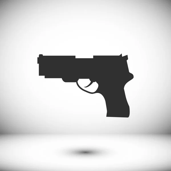 Pistolet z płaskim ikona — Wektor stockowy