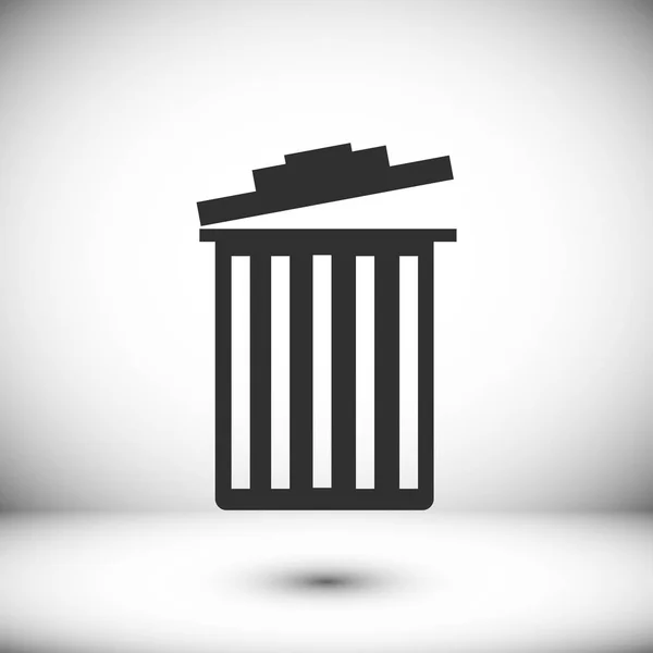 Icône plat poubelle — Image vectorielle