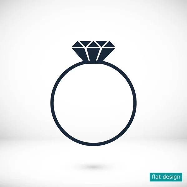 Anillo icono plano — Vector de stock