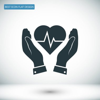 Kalp ve el simgesi