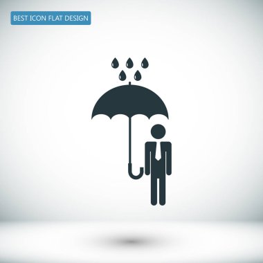 şemsiye yağmur simgesi olan adam