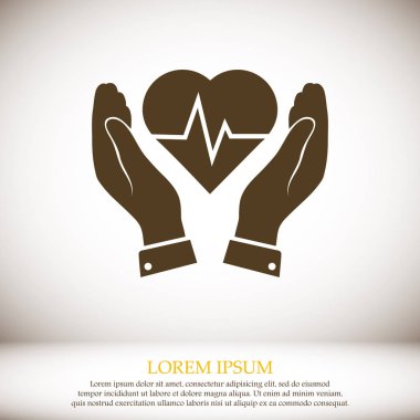 Kalp ve el simgesi