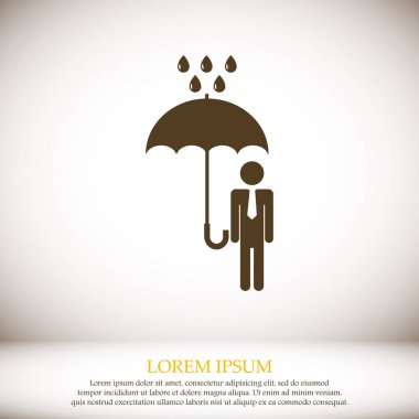 şemsiye yağmur simgesi olan adam