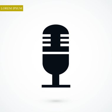 mikrofon düz simgesi