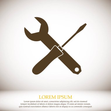 İngiliz anahtarı ve tornavida simgesi