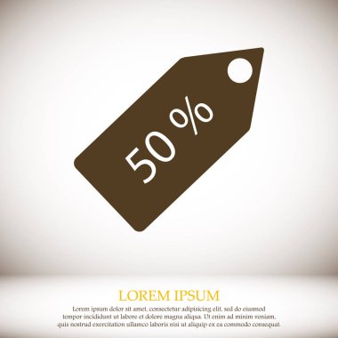 % 50 bir ses etiketi simgesi