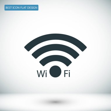 Wi-fi işareti düz simgesi 