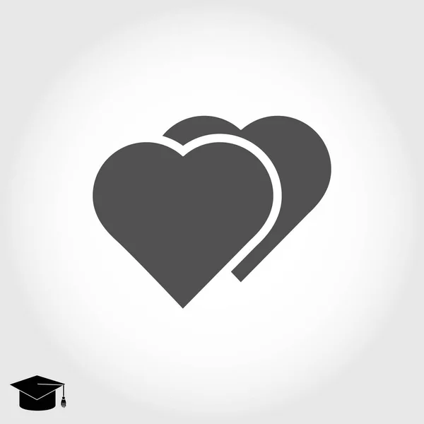 Corazón icono plano — Vector de stock