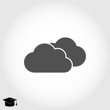 bulutlar düz simgesi