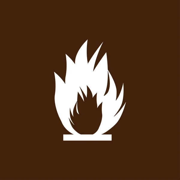 Platte vlam-pictogram — Stockvector