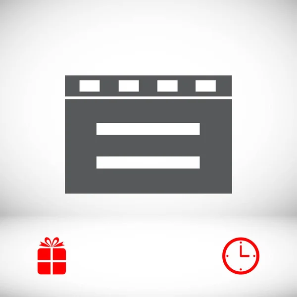 Cine clapper icono — Archivo Imágenes Vectoriales