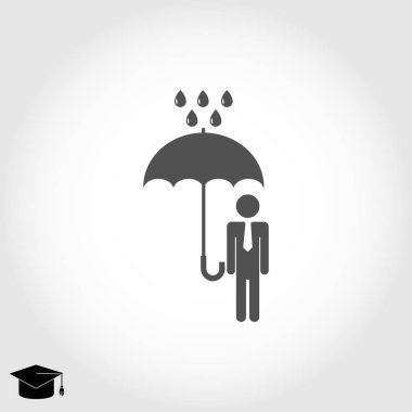 şemsiye yağmur simgesi olan adam