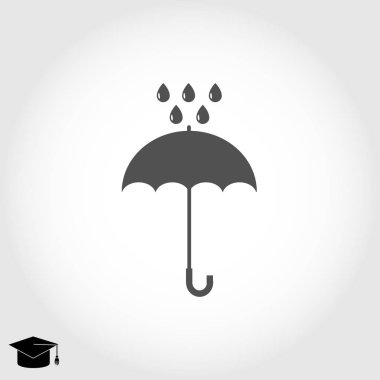 Şemsiye ve yağmur damla simgesi