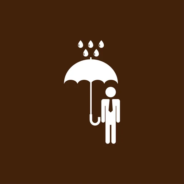 Man with umbrella in rain icon — Stock Vector