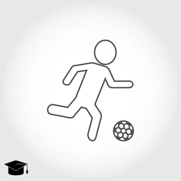 Futbolista silueta icono — Vector de stock