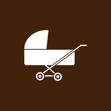 Çocuk arabası düz simgesi