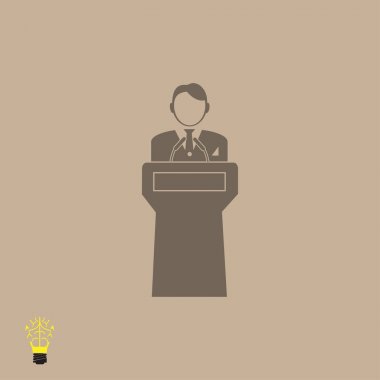 Kürsü arkasında hoparlör standlar