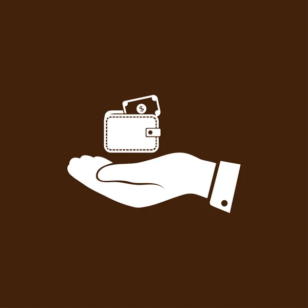 Wallet in hand  icon — Stock Vector