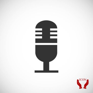 mikrofon düz simgesi