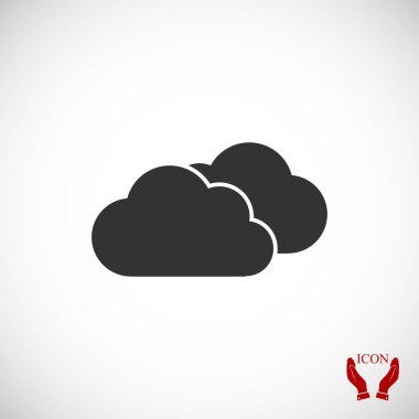 bulutlar düz simgesi