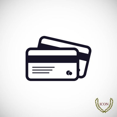 kredi kartları düz simgesi