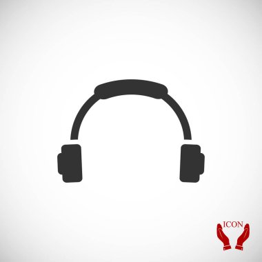 Kulaklık düz simgesi