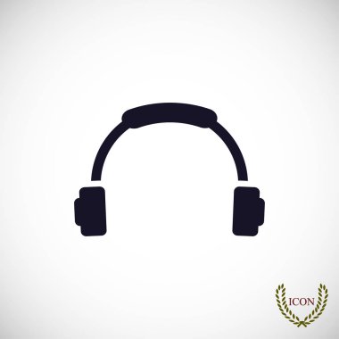 Kulaklık düz simgesi