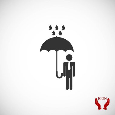 şemsiye yağmur simgesi olan adam