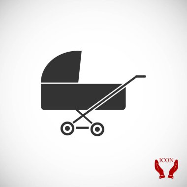 Çocuk arabası düz simgesi
