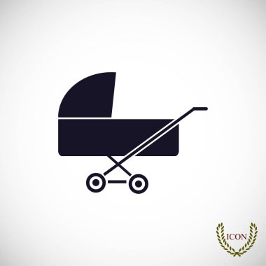 Çocuk arabası düz simgesi