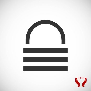 asma kilit düz simgeler