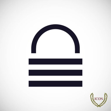 asma kilit düz simgeler