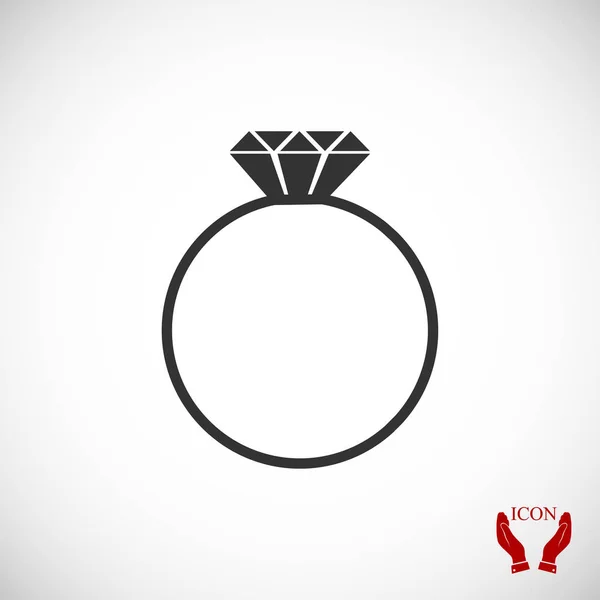 Anillo icono plano — Vector de stock