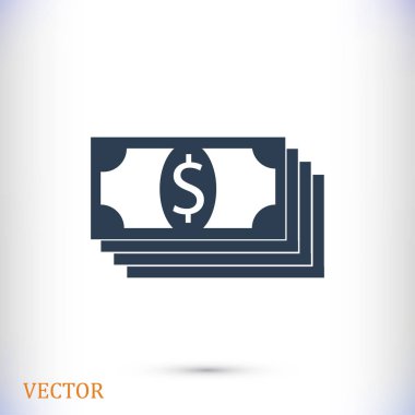 Doları düz simgesi