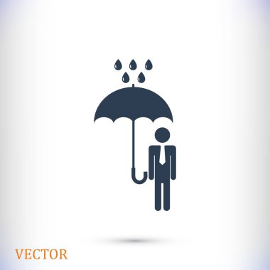 Şemsiye Düz Simgesi