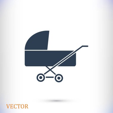 Çocuk arabası düz simgesi