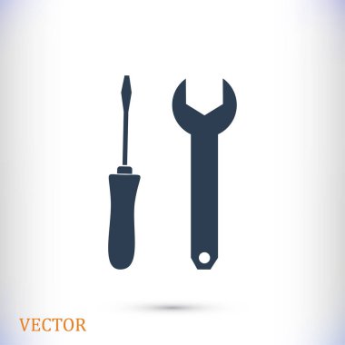 İngiliz anahtarı ve tornavida simgesi