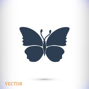 Kelebek düz simgesi