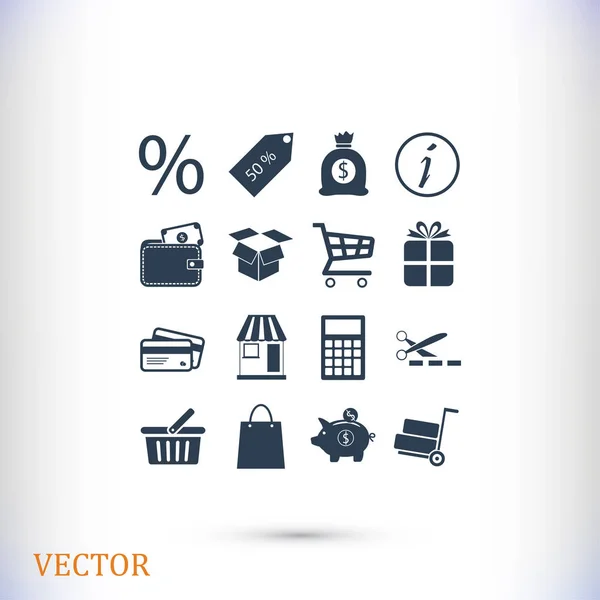 Set pictograme de cumpărături — Vector de stoc