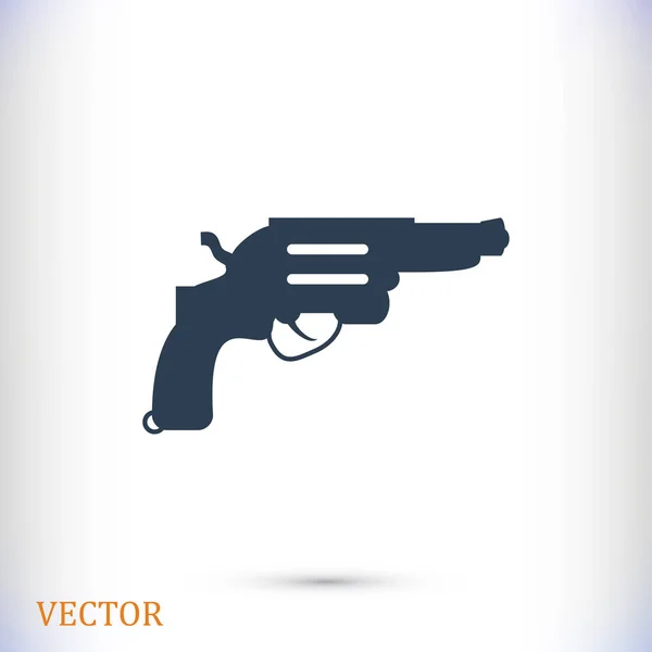 Revólver icono plano — Vector de stock