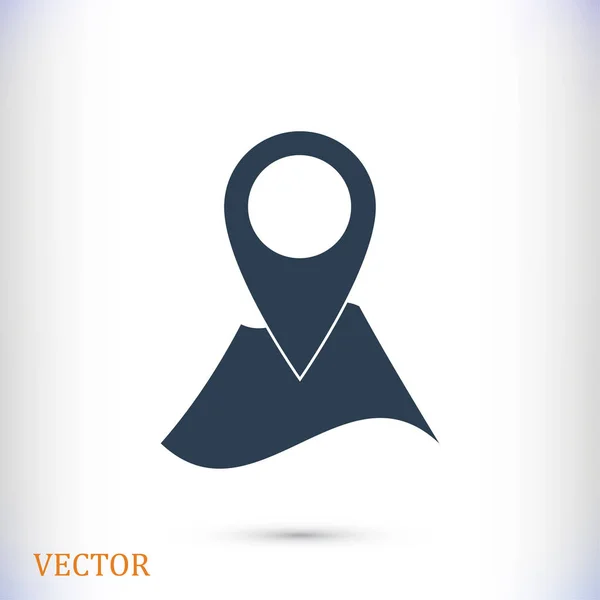 Pin en el icono de mapa — Vector de stock